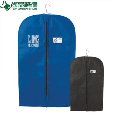 China Cheap Customised Garment Bags Eco Non Woven Suit Covers Dust Bag Zip Wholesale Foldable Non Woven Clothes Garment Suit C for sale