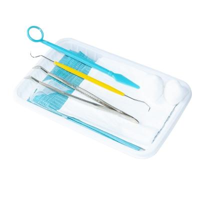 China Outlet Dental Hygiene Kit Mirror Probe Tweeze Bib Tray Etc General Examination Apparatus for sale