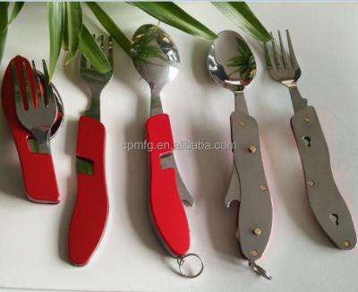 China Viable Detachable Spoon and Stainless Steel Fork with Bottle Opener Knife Spoon Metal 107.5*38.75*31mm 120g Viable, Stocked for sale