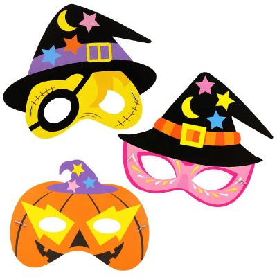 China Factory Price Cartoon Pattern Kids Face Mask DIY Halloween Safe Wholesale Cute Creative Party Masks for sale