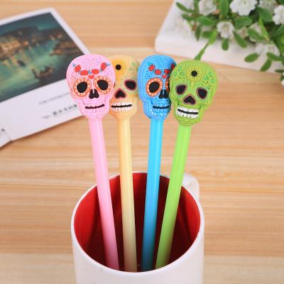 China High quality safe factory study decorations silica gel the beautiful stationary creative crossbones Halloween style gel pen for sale