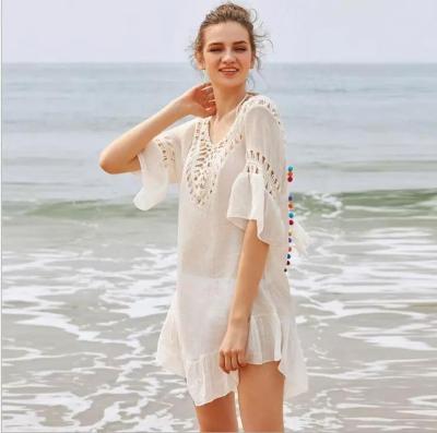 China 2020 New Design Breathable Women Cover Up Crochet Lace Beach Dress for sale