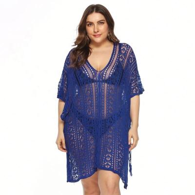 China Wholesale Anti-wrinkle casual dress charm plus size beach blouse dress plus size for women cover up beach wear dress for sale