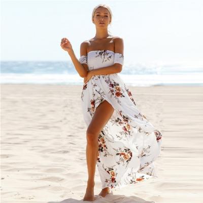 China 2021 Wholesale Breathable Chest Wrap Summer Vacation Printing Beach Dresses Beach For Women S-5XL for sale