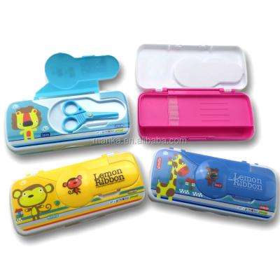 China Schools & New design office boy and girl plastic pencil case with scissors for sale