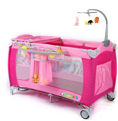 China Popular Plastic Folding Baby Playbed And Baby Playpen for sale