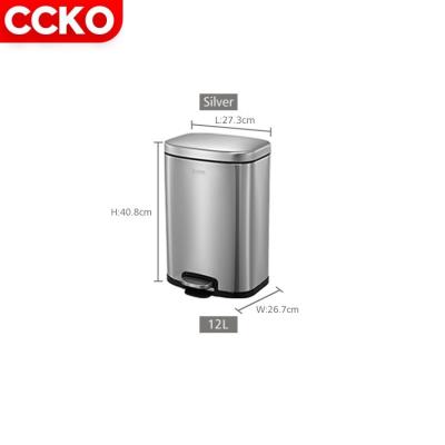 China Sustainable Wholesale Silver Hotel Bathroom Kitchen Automatic Trash Can With Lid for sale