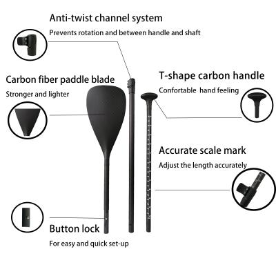 China High quality unisex adjustable carbon fiber rowing boat oars SUP paddle for sale for sale