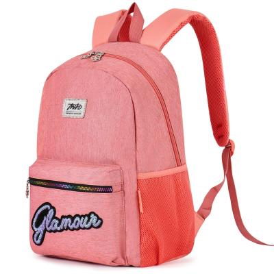 China Waterproof Custom Polyester Pink Teenagers Kids Kids 1 Piece Girls' Backpack School Bags for sale