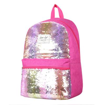 China Waterproof In Stock Fashion Sequins Black Teenager Pink Collage Lady Backpack Back Pack Bags For Girls for sale