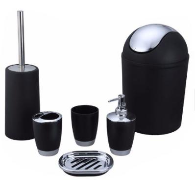 China Viable Classy Black Hotel Bathroom Accessories Decorative Luxury Modern Set for sale