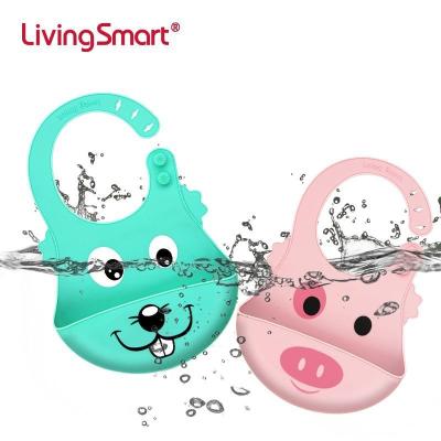 China Cheap Custom Baby Feeding Bib Smart Alive ODM Antibacterial Long Sleeve Waterproof Silicone Cute Baby Bibs Set For Babies for sale