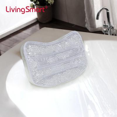 China Sustainable Luxury Soothing U Shaped Crystal Mud Spa Bath Pillow With Suction Cup for sale