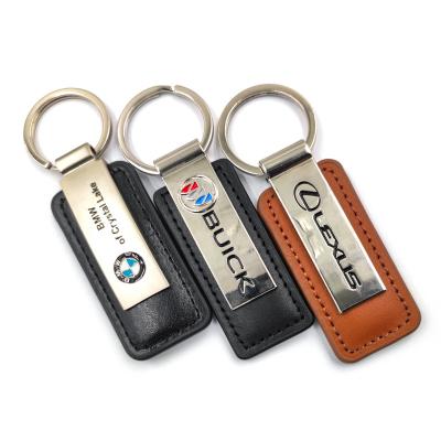 China Luxury Decoration Car PU Leather Key Chains Leather Stainless Steel Key Chain Covers Key Chain for sale