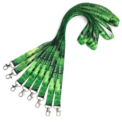 China Durable Custom Eco - Friendly RPET Lanyards Recycled Polyester Neck Lanyards With Logo for sale