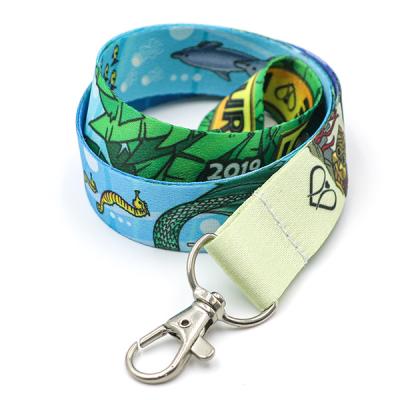 China Lanyard Plain Green Key Lanyards Customized Sublimation Printed Promotional Gift With Custom Logo for sale