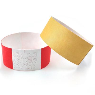 China Custom Waterproof Waterproof Dupont Identification Wristbands Cheap Disposable Tyvek Paper Wristbands for sale