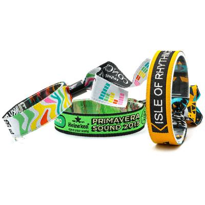 China Logo Polyester Wrist Band Waterproof Custom Wristband For Club Party Elastic Fabric Wristband for sale