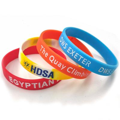 China Custom Made Durable Soccer Fan Logo Wristband Soccer Fan Accessories Silicone Rubber Wristbands for sale