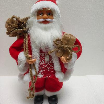 China New Santa Cloth Piece +PVC Doll Traditional Christmas Interior Decoration for sale