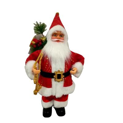 China Fabric Piece +PVC Santa Claus Doll 2022 Christmas Tree Ornament Merry Christmas Decorations New Year Gift for sale