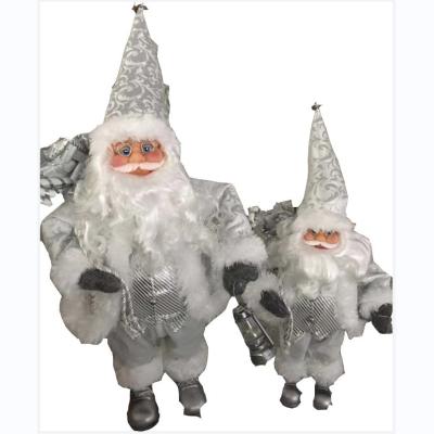 China High End Luxury Cloth Piece +PVC Christmas Decoration Santa Claus Ornaments Presents Dolls for sale