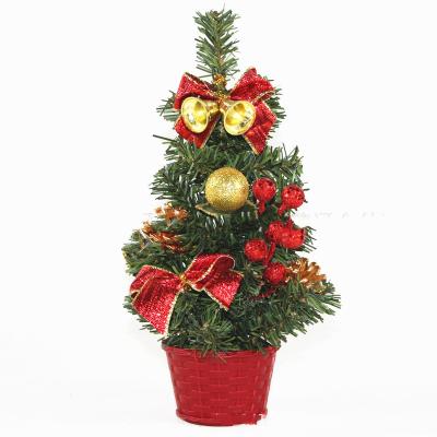 China Flame Retardant PVC Mini Artificial Tree Christmas Ornament Family Gift 20-60Cm for sale