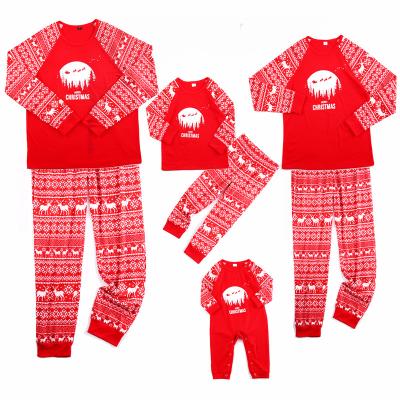 China Breathable Family Outfits Christmas Family EurAmerican Border Printing Pajamas Set Baby Boy Girls Women Men Wear for sale