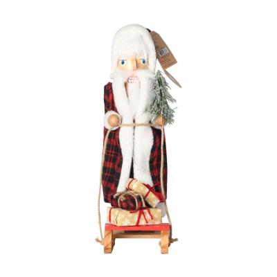 China Custom Wooden Christmas Nutcracker Dolls 45CM Puppet Christmas Santa Nutcracker for sale