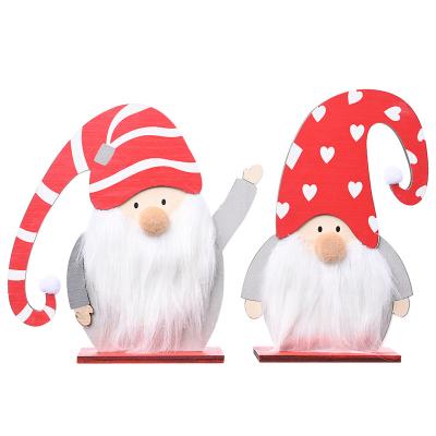 China Wooden Curved Wooden Christmas Centerpieces Old Man Hat Decorations New Wooden Christmas Decorations for sale