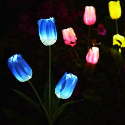 China Artificial Pink Tulip Lily Butterfly Wedding Garden Pathway Lawn Decoration Pileola Flower Hanging Light Lighting Products Door for sale