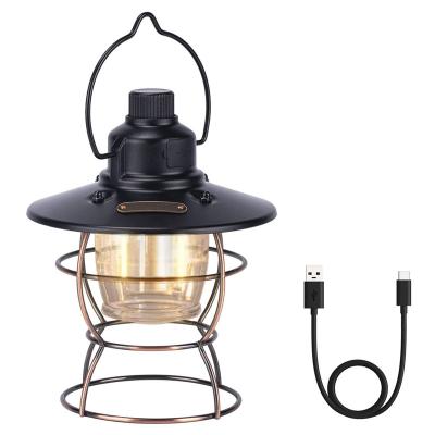 China New ROAD 2022 Retro Amazone USB Vintage Camping Light Outdoor Portable Waterproof Portable Hanging Rechargeable Led Camping Lantern for sale