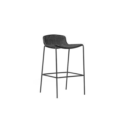 China Durable Stable Fashion Design Black Aluminum High Metal Bar Set Comfortable Bar Modern Stool Chair Luxury For bar for sale