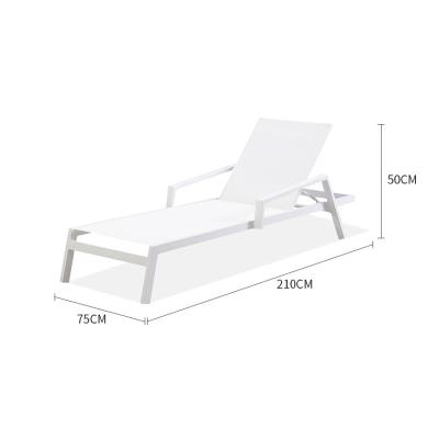 China Eco-friendly Beach foldable pool chaise lounge chair aluminum frame sun lounger outdoor furniture for Beach for sale