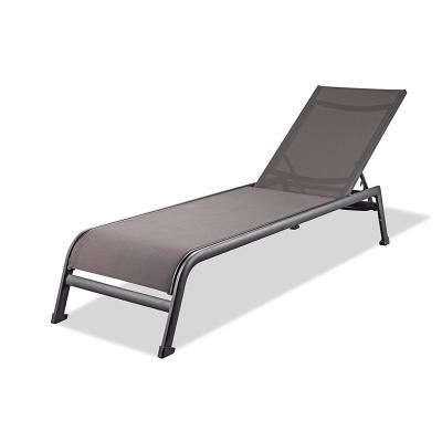 China Eco-friendly Outdoor pool chaise lounge chair aluminum frame sun lounger outdoor garden furniture for Beach for sale