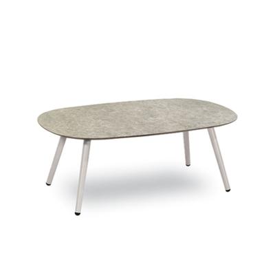 China Weather Outdoor Furniture Outdoor luxury furniture garden coffee table modern grey oval tea table Europe design for living room for sale