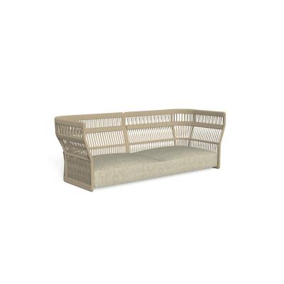 China Eco-Friendly\Uv Resistant\Water Proof\Weather Resistant New Design outdoor furniture sofa Garden Sofas For Restaurant natural Rattan double-seated sofa for sale