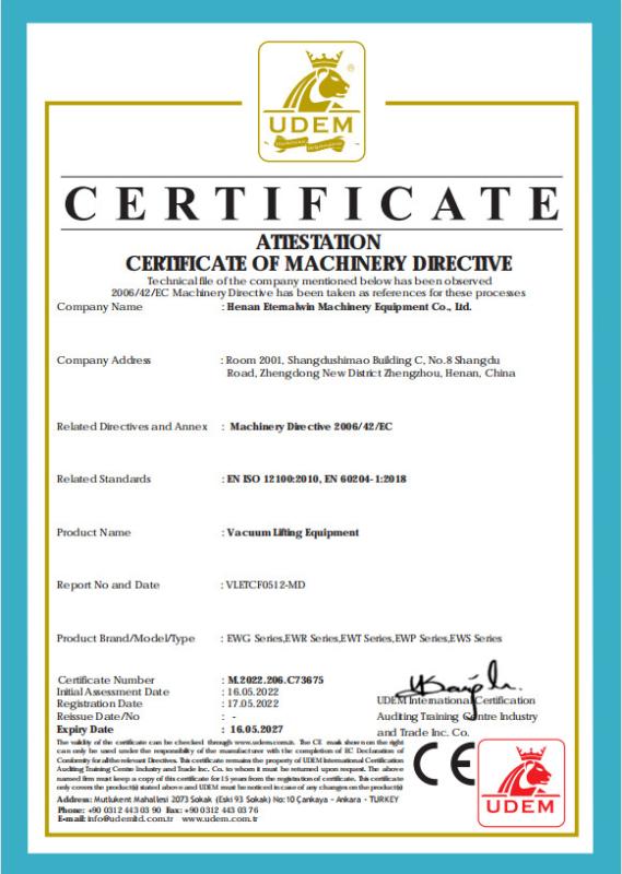 CE - Henan Eternalwin Machinery Equipment Co., Ltd.