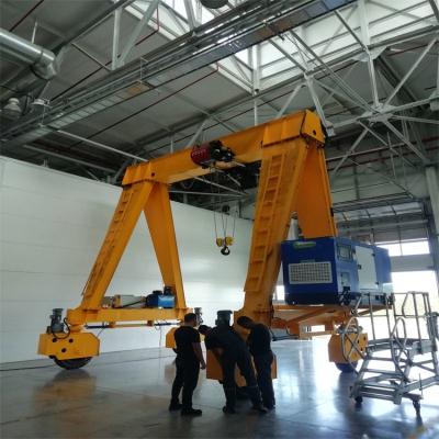 China 15 Ton Workshop Use Rubber Tyre Mobile Single Girder Gantry Crane for sale