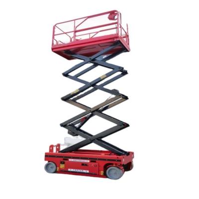 China Electric Self Propelled Scissor Lift Red Scissor Lifter Platform 10m 12m for sale