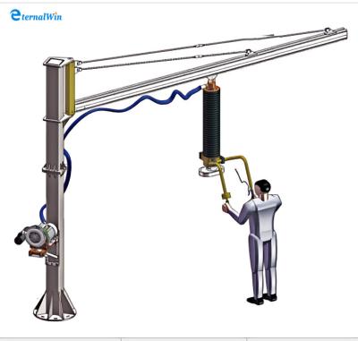 China Black Vacuum Tube Lifter With Handler Control System And Suction Cup Lifting Mechanism for sale