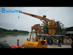 Telescopic Folding Mobile Harbour Crane 1000kg Capacity Knuckle Boom Marine Mounted