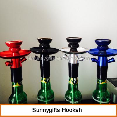 China Hookah /wine bottle hookah shisha portable bubbly new/hubbly high light transparent design with high quality for sale