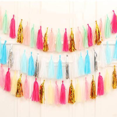 China Crepe Paper Tassel Paper Garland For Party Home Decoration for sale