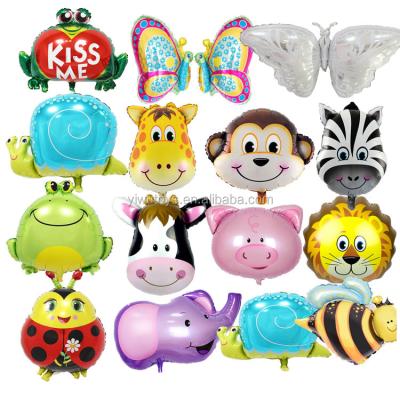 China Party Decoration Animal Frog Face Shape Butterfly Face Foil Balloon Foil Face Foil Balloons For Kids Toys for sale