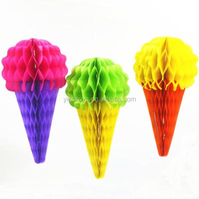 China 2-30inch 2-30inch Tissue Paper Pompom Ice Cream Honeycomb Hanging Birthday Party for sale