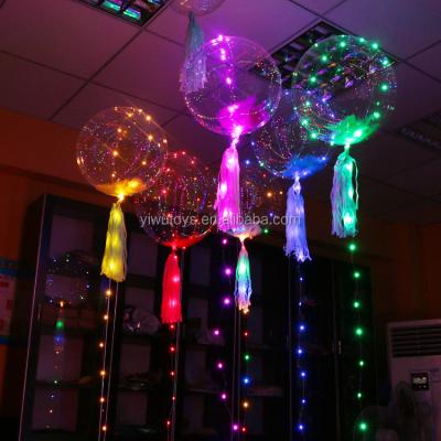 China Toy Toy Popular Promotional 18 Inch Round Flight Led Bobo Bubble Clear Balloons With LED for sale