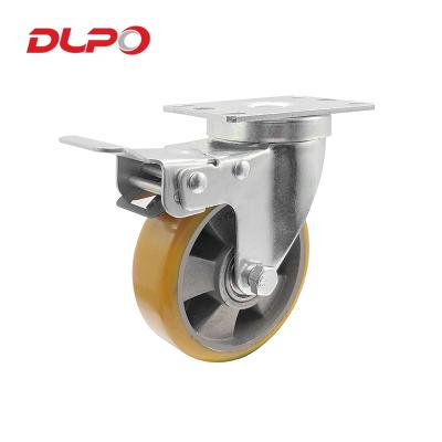 China PIVOT DLPO Core PU Industrial Aluminum Caster Wheels Medium Duty for sale