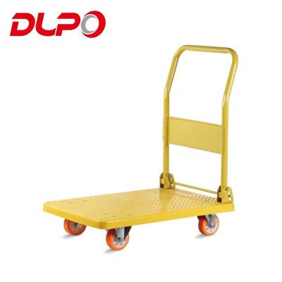 China DLPO Objects Workshop Folding Hand Storage Trolley Heavy Duty Hand Platform Moving Foldable Trolley for Warehouse for sale