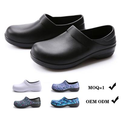 China Cheap Professional Rubber Women Antiskid Work Non Slip EVA Men Clogs Chef Shoes White For Kitchen for sale